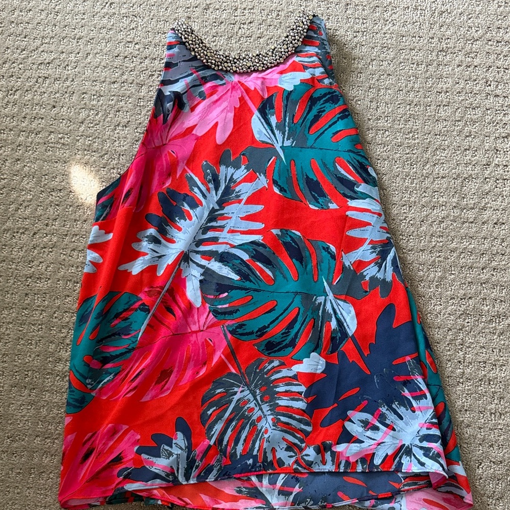 Jennifer Lopez Multicolor Beaded Top